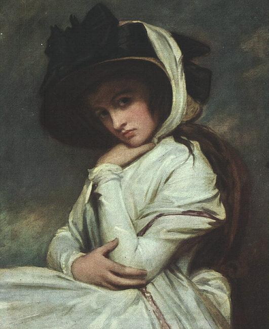 George Romney Lady Hamilton in a Straw Hat Norge oil painting art